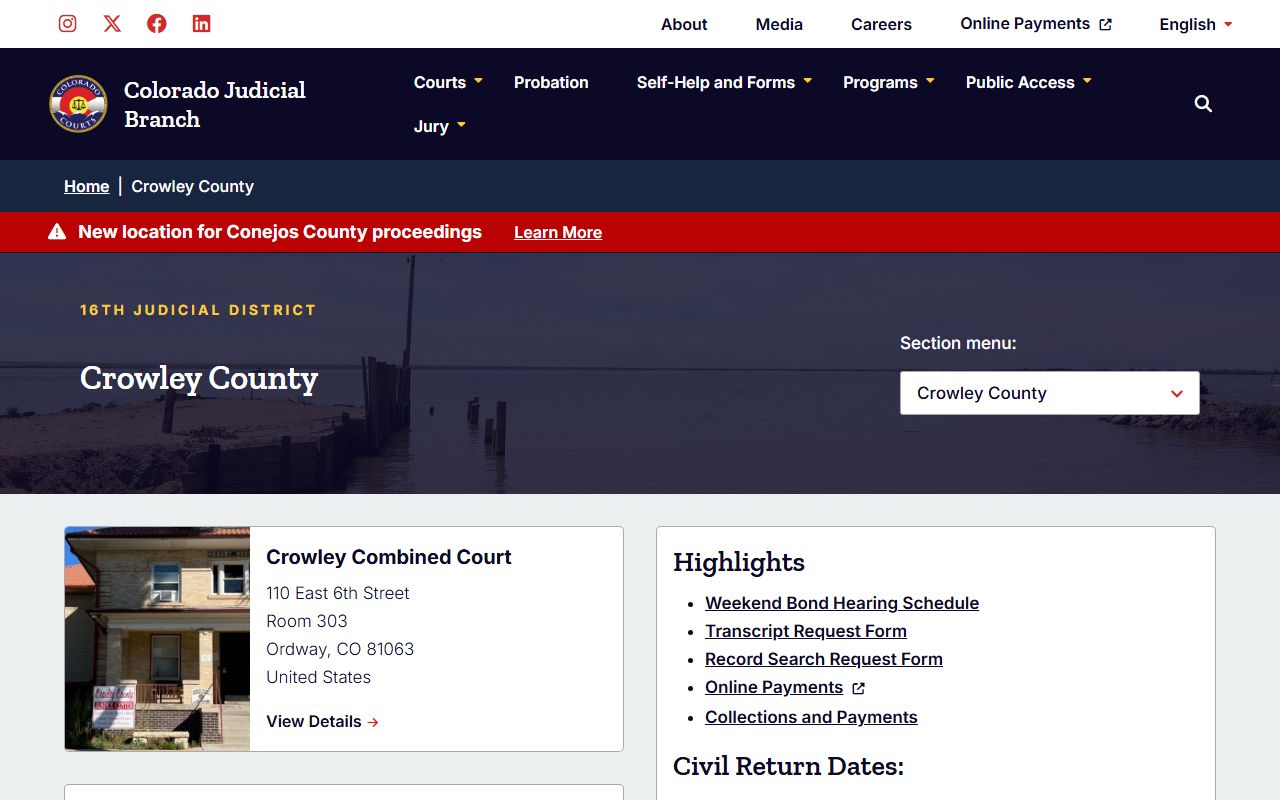 Crowley County courthouse in Ordway Colorado