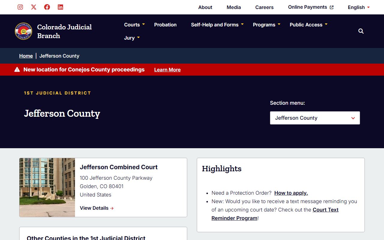 Jefferson County Combined Court building for family court records