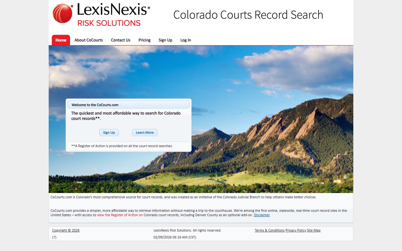 CoCourts.com search portal for Colorado court records